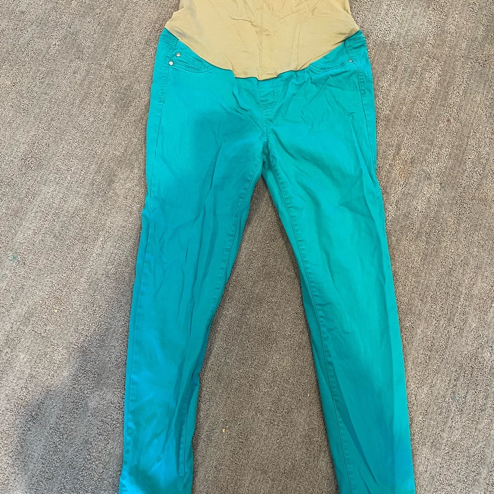 Celebrity Pink maternity Teal and Beige Pants